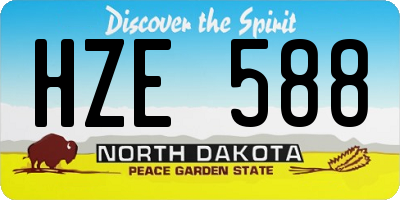 ND license plate HZE588