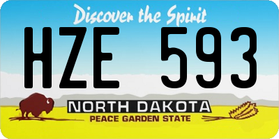 ND license plate HZE593