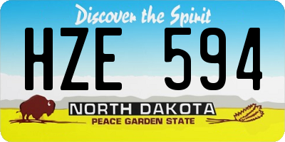 ND license plate HZE594
