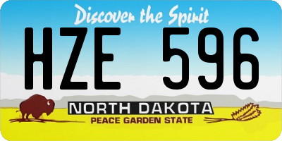 ND license plate HZE596
