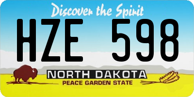 ND license plate HZE598