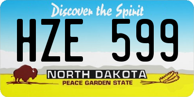 ND license plate HZE599