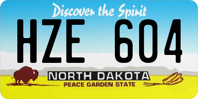 ND license plate HZE604