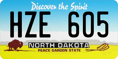 ND license plate HZE605