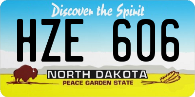 ND license plate HZE606