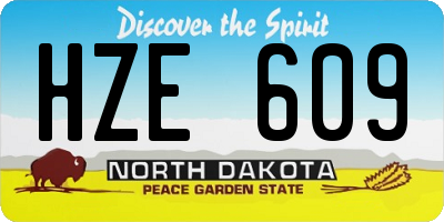 ND license plate HZE609