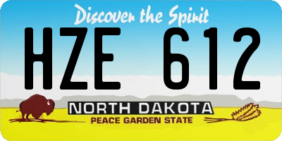 ND license plate HZE612