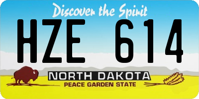 ND license plate HZE614