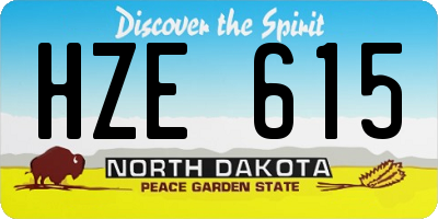 ND license plate HZE615
