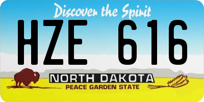 ND license plate HZE616