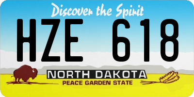 ND license plate HZE618