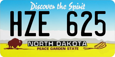 ND license plate HZE625