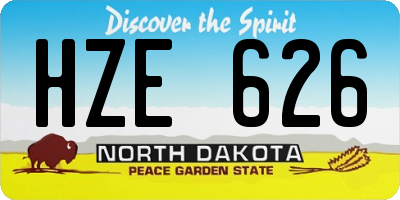 ND license plate HZE626