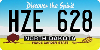 ND license plate HZE628