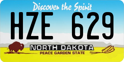 ND license plate HZE629