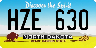 ND license plate HZE630