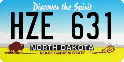 ND license plate HZE631
