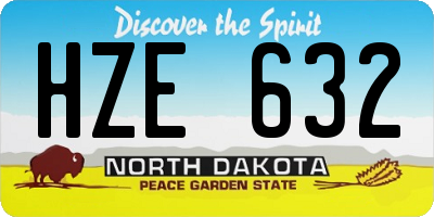 ND license plate HZE632