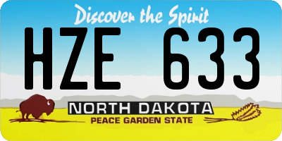 ND license plate HZE633