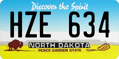 ND license plate HZE634