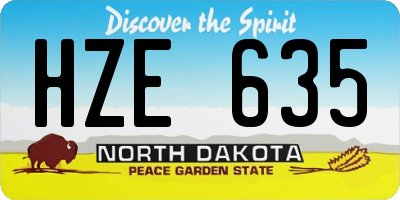 ND license plate HZE635