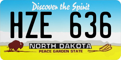 ND license plate HZE636