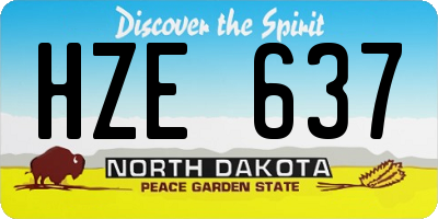 ND license plate HZE637