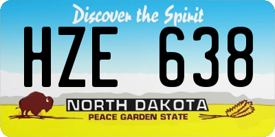 ND license plate HZE638