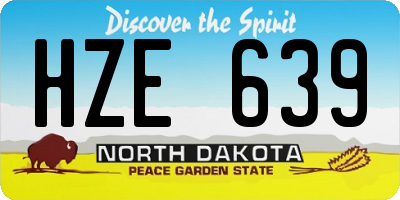 ND license plate HZE639