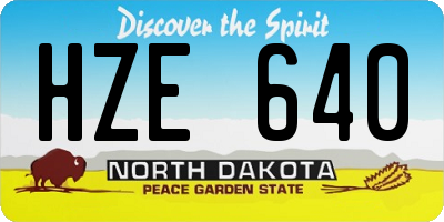 ND license plate HZE640