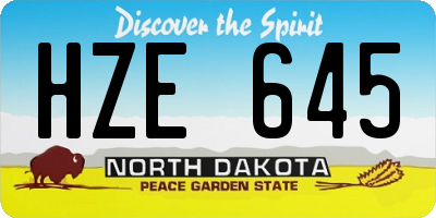 ND license plate HZE645