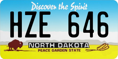 ND license plate HZE646
