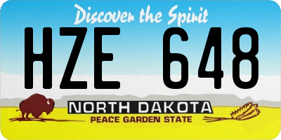 ND license plate HZE648