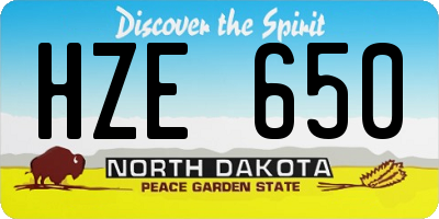 ND license plate HZE650