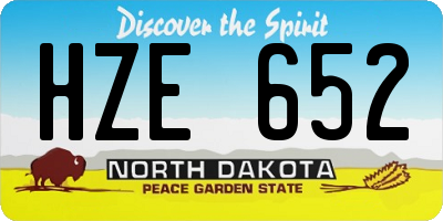 ND license plate HZE652