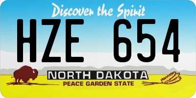 ND license plate HZE654