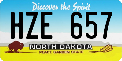 ND license plate HZE657
