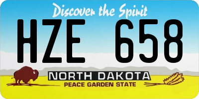 ND license plate HZE658