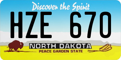 ND license plate HZE670