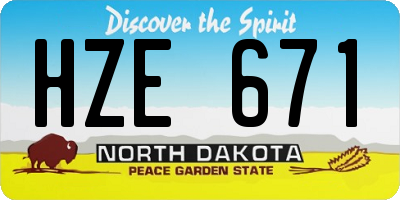 ND license plate HZE671