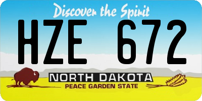 ND license plate HZE672