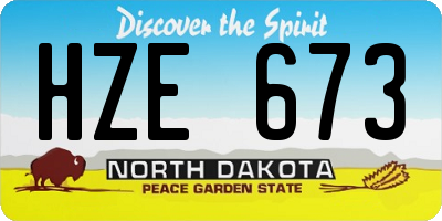 ND license plate HZE673
