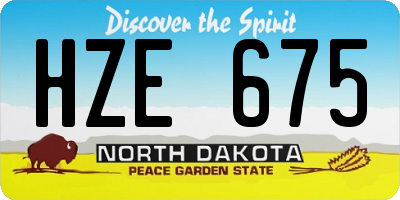 ND license plate HZE675