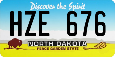 ND license plate HZE676