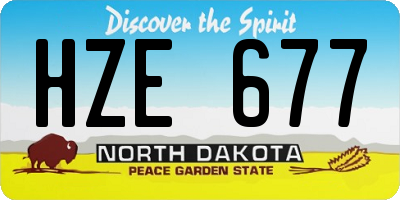 ND license plate HZE677