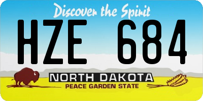 ND license plate HZE684