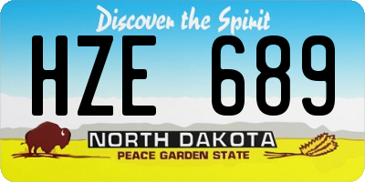 ND license plate HZE689