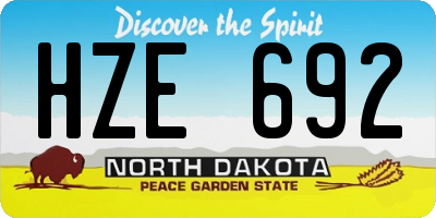 ND license plate HZE692