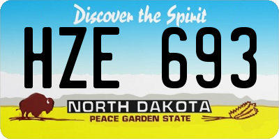 ND license plate HZE693