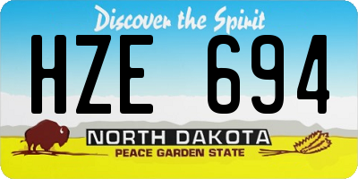ND license plate HZE694